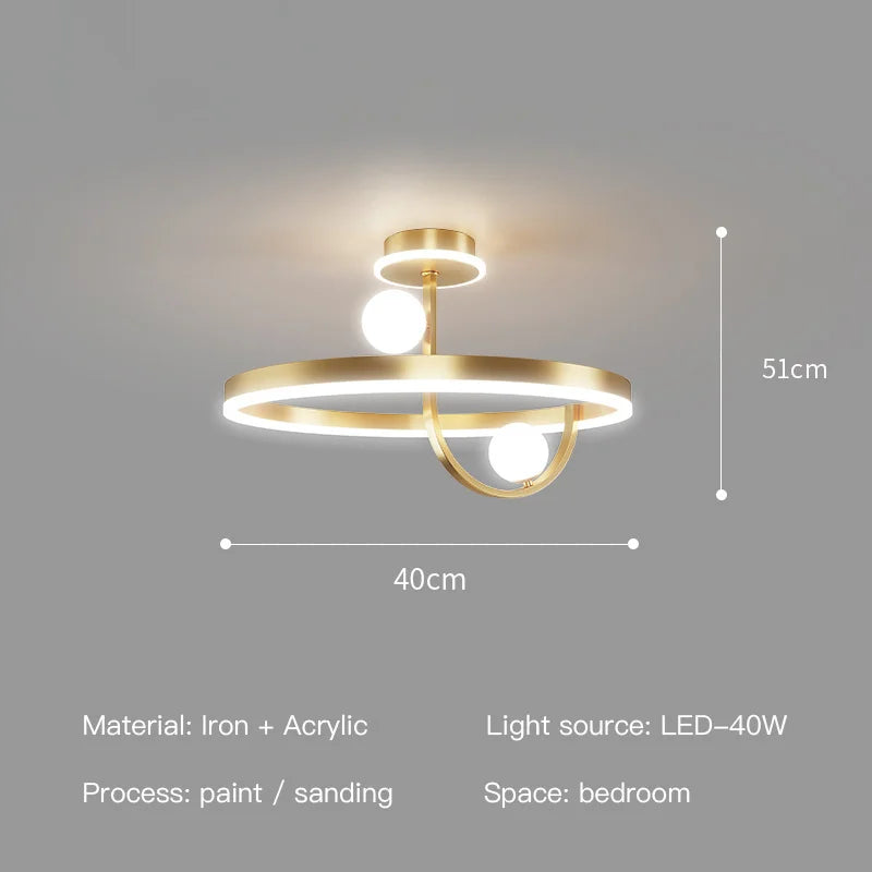 plafonnier led moderne en fer design nordique décoratif pour intérieur