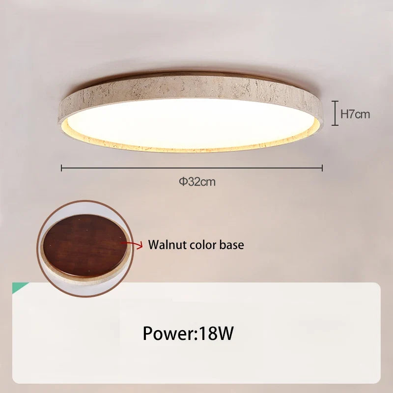 Led plafonnier pierre Downlight monté en Surface rétro luminaires noyer bûche bois couleur chambre salon grande lumière