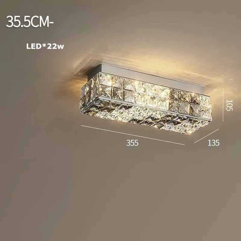 plafonnier led art déco carré cristal design moderne élégant