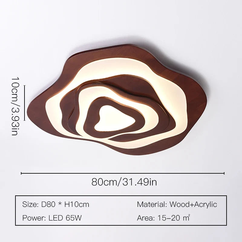 lustre led moderne en bois pour chalet loft intelligent
