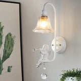 applique murale moderne minimaliste ange en résine avec led cristal