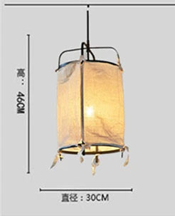 suspension en fer et lin style japonais pour décoration intérieure
