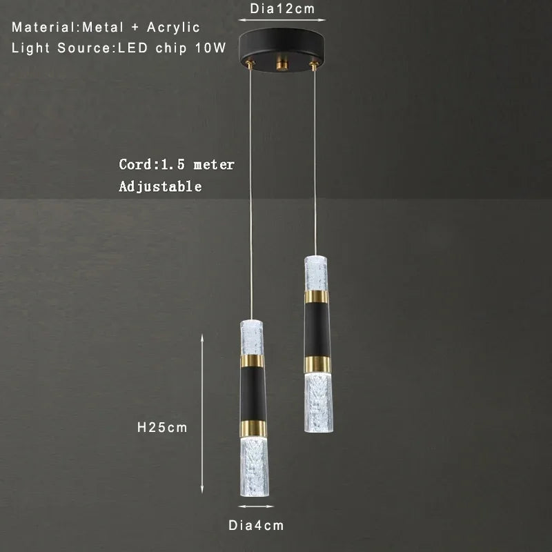 lustre moderne à LED avec lampes à bulles en acrylique suspendu