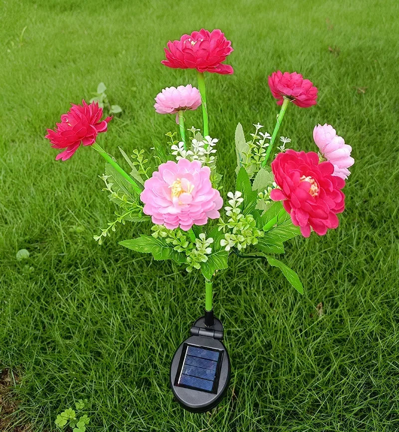 éclairage solaire en forme de rose pour jardin extérieur