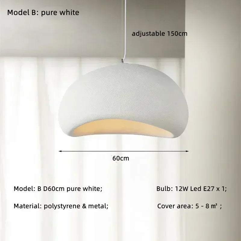 Japanese Pendant Light Resin Suspension Ceiling Chandelier Hanging Lamp for Living Dining Room Kitchen Loft Staircase