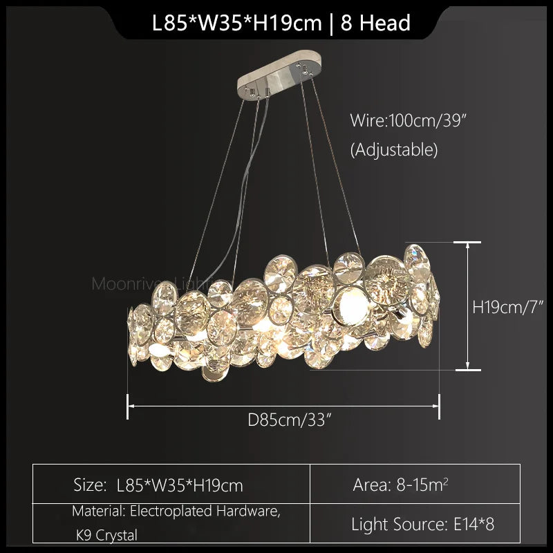 lustre en cristal k9 moderne pour décoration intérieure élégante