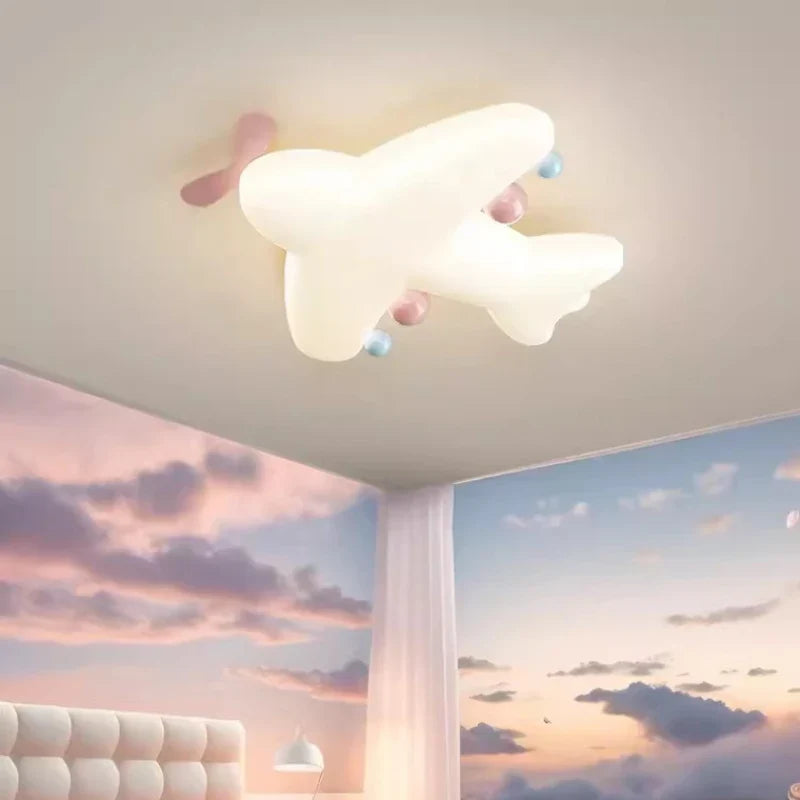 plafonnier mignon en forme d'avion pour enfant romantique et simple