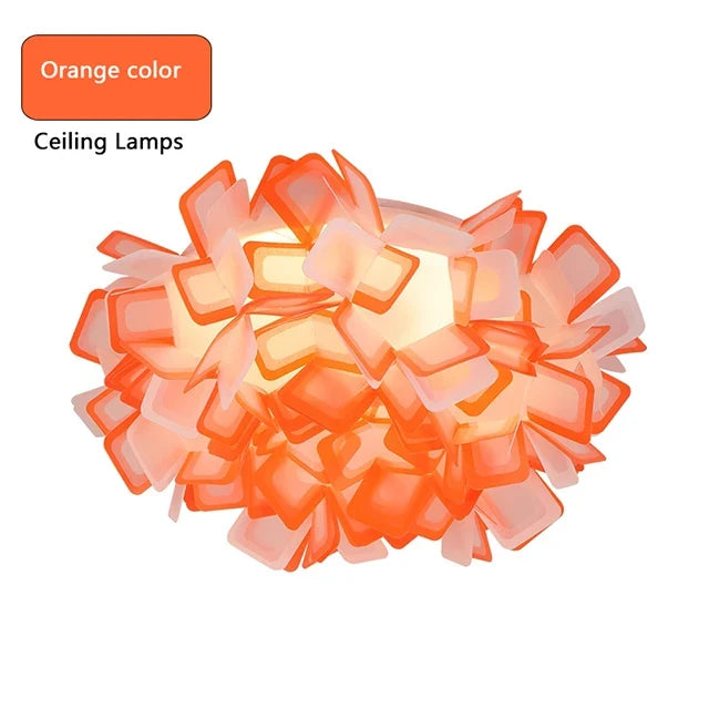 suspension fleur design italie led acrylique pour salon chambre