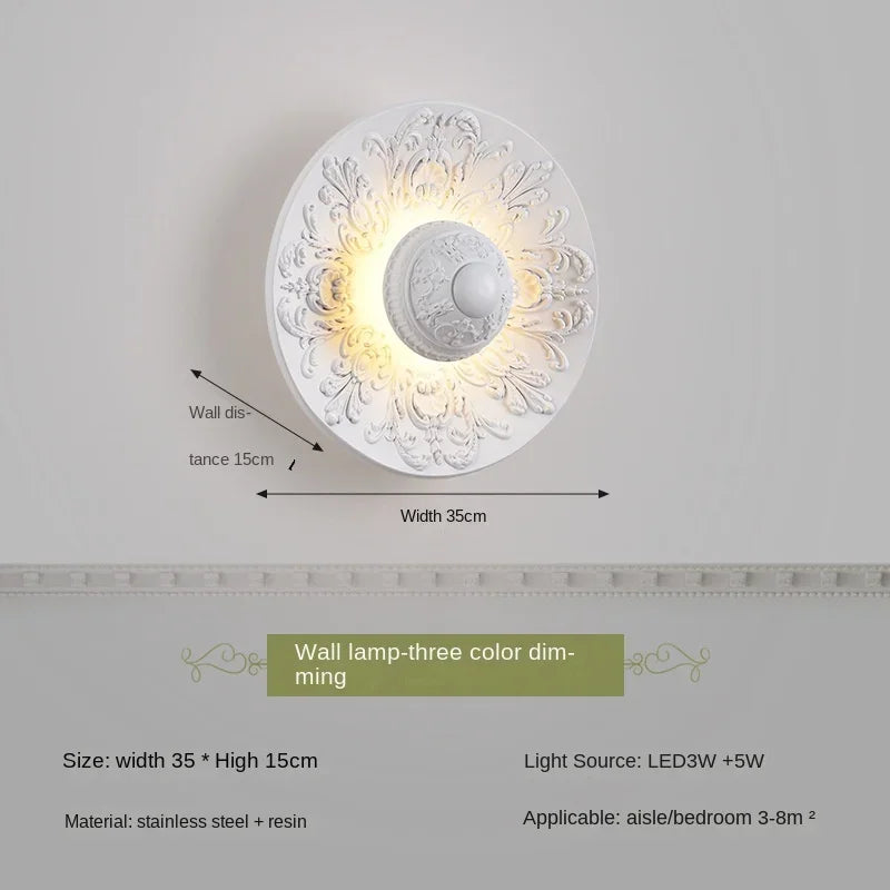 applique murale en résine d'ange sculptée décorative à led