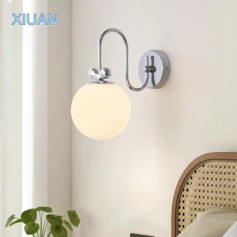 applique murale ronde bauhaus bowknot led chrome