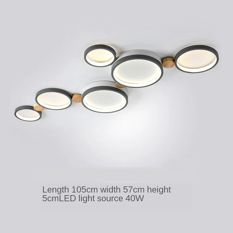 plafonnier moderne en bois avec éclairage led intérieur