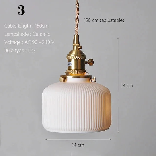 suspension led en céramique japonaise pour cuisine restaurant