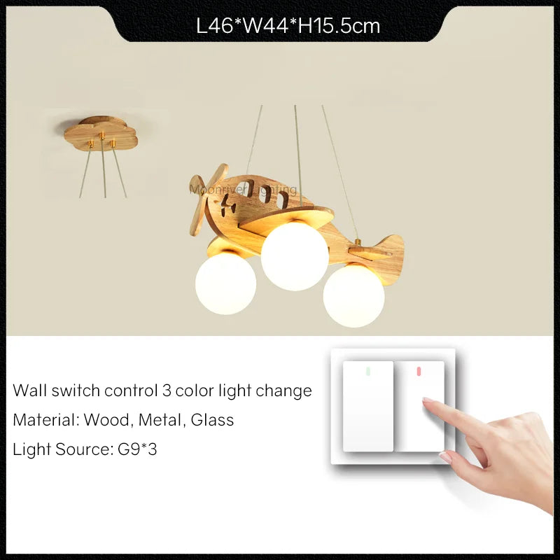 lustre en bois pour chambre d'enfant suspension décorative