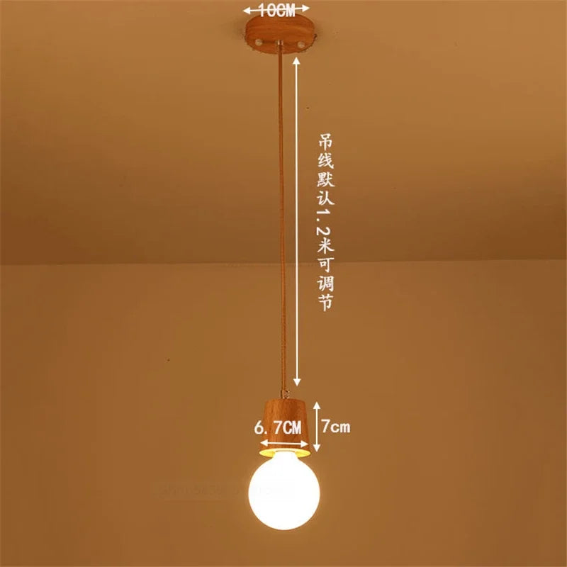 suspension vintage en bois de chêne design moderne