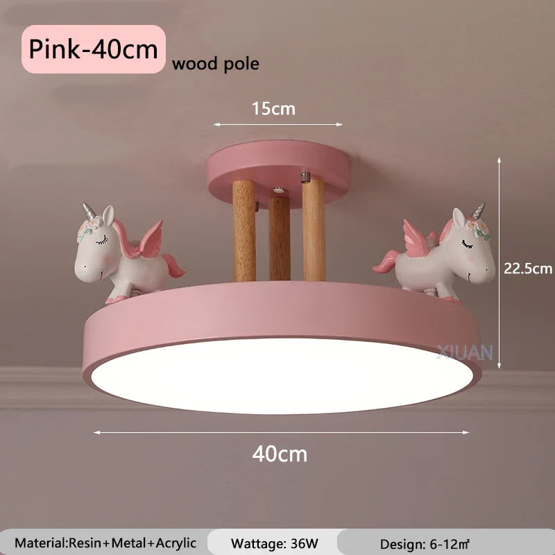lustre enfant motif cheval pour chambre garçon fille