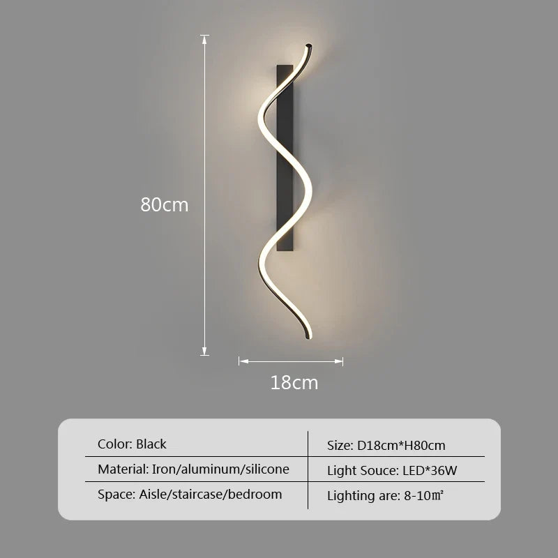 Applique murale led moderne minimaliste rayures déco intérieur chambre salon couloir