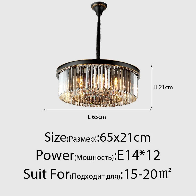 Lustre en cristal LED moderne américain salon salle à manger Villa suspension chambre plafond suspension lampe décor à la maison Lustre
