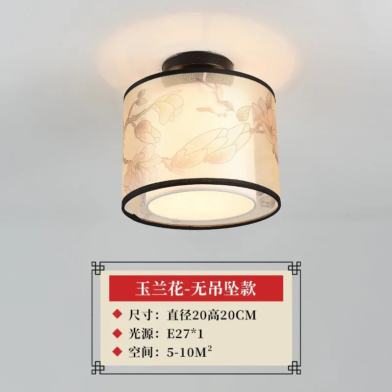 lustre chinois créatif lotus éclairage suspendu peinture décorative