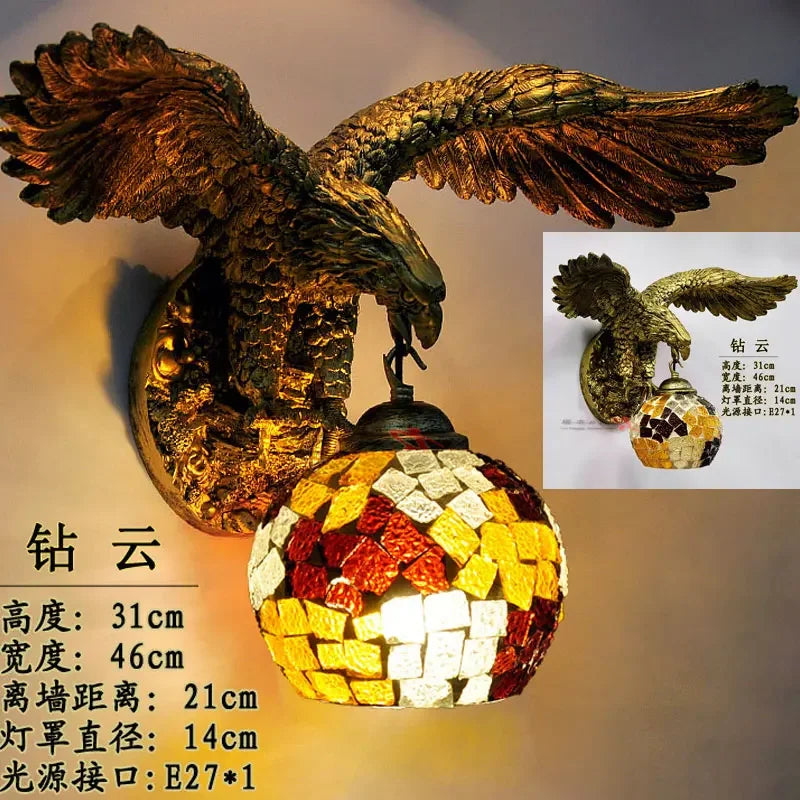 applique murale eagle décoration rétro bohème lumineuse artistique