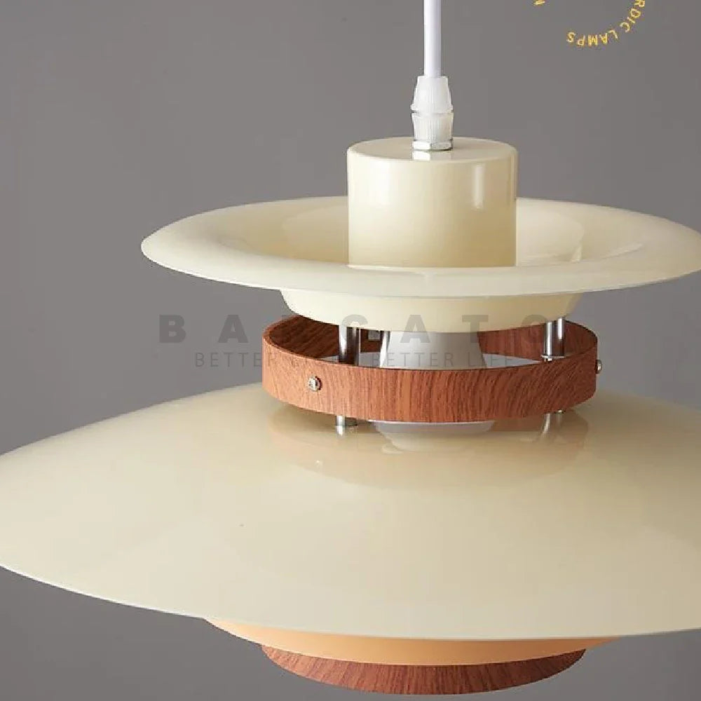 lustre design danois led rétro noyer lampe suspendue