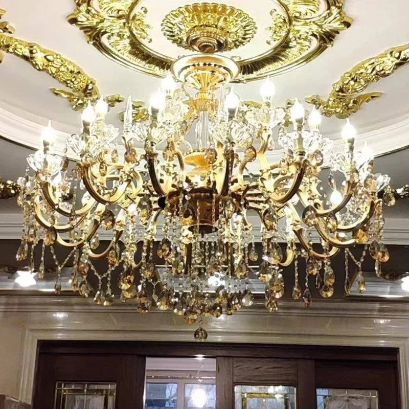 lustre en cristal moderne avec éclairage LED suspendu