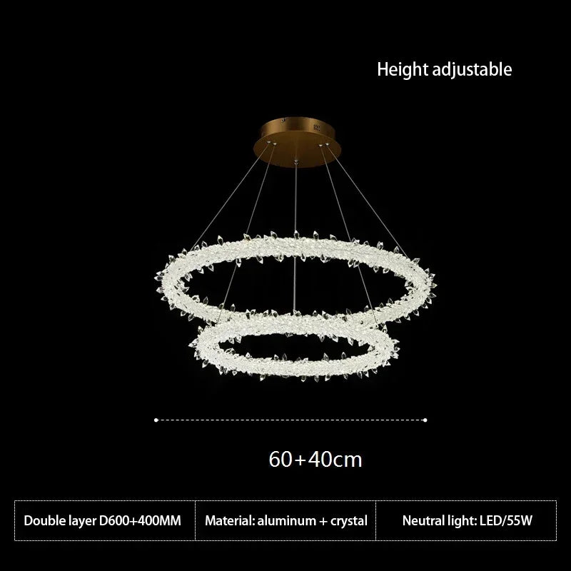 lustre moderne en cristal design pour décoration intérieure élégante