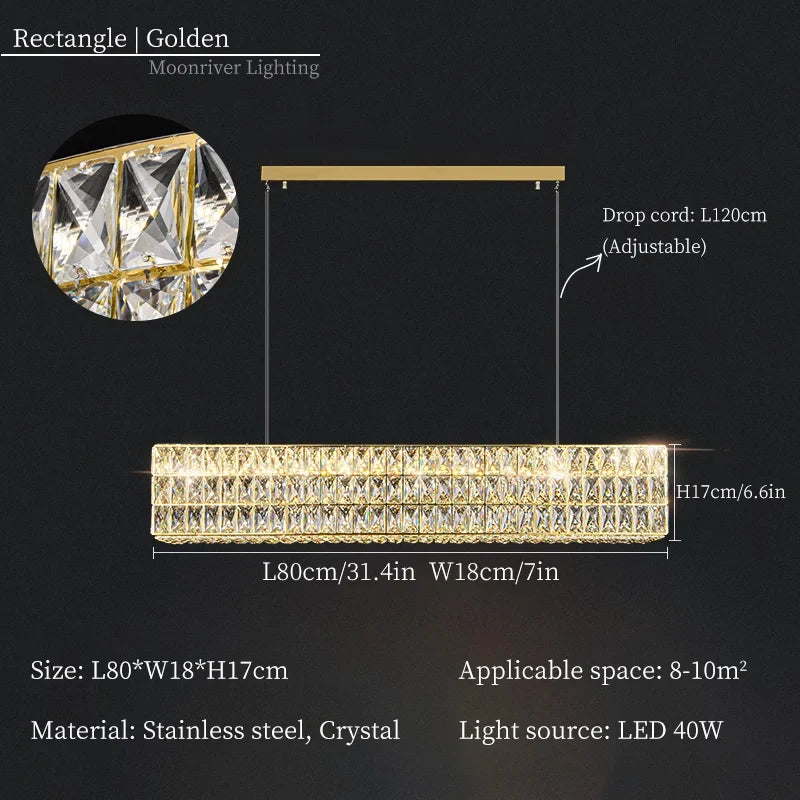 lustre en cristal moderne pour décoration intérieure de luxe