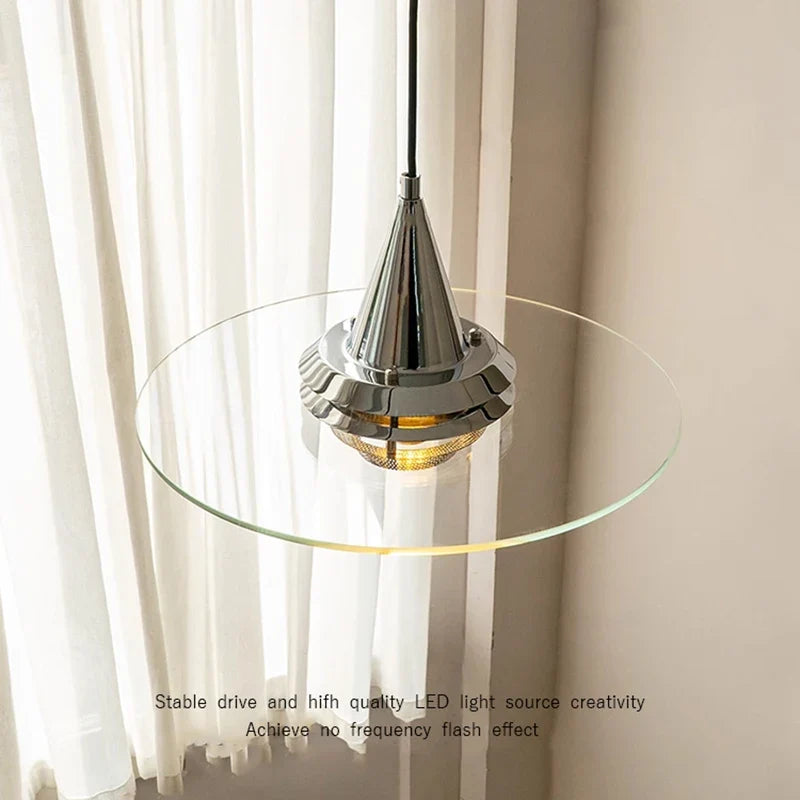 lustre bauhaus en verre clair suspendu pour restaurant