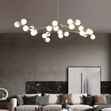 lustre nordique moderne led avec boules de verre