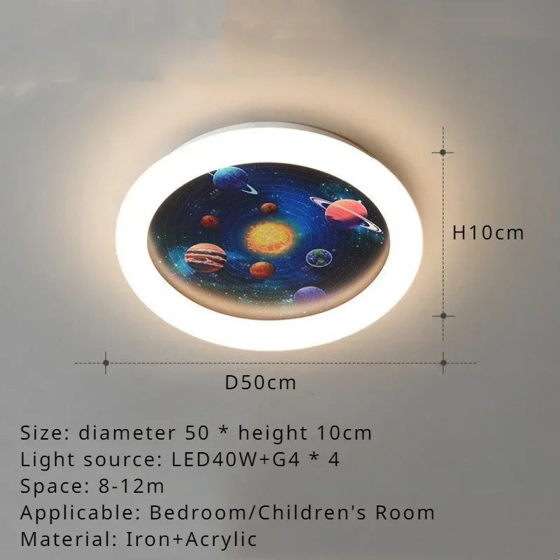 plafonnier sandyha pour enfants avec astronautes et planètes led