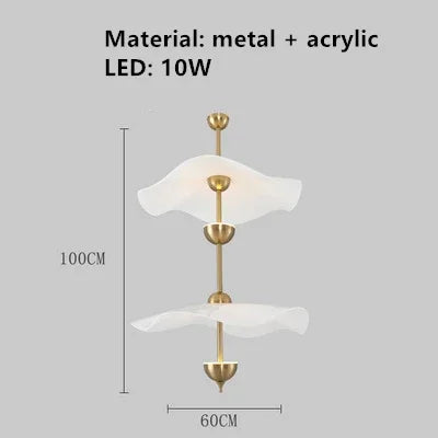 lustre créatif nordique en forme de lotus pour décoration intérieure