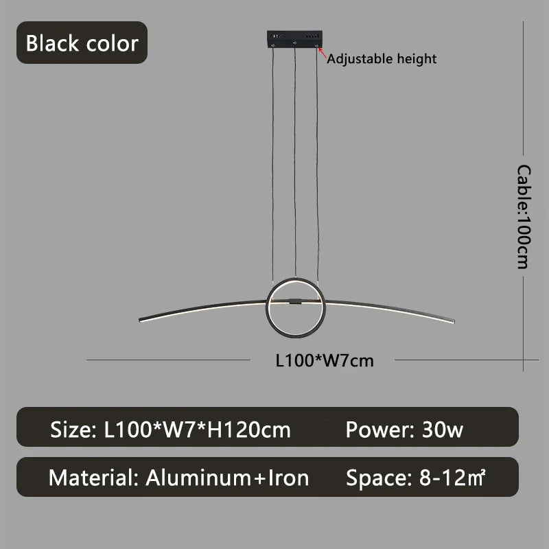 suspension led moderne pour éclairage intérieur design élégant