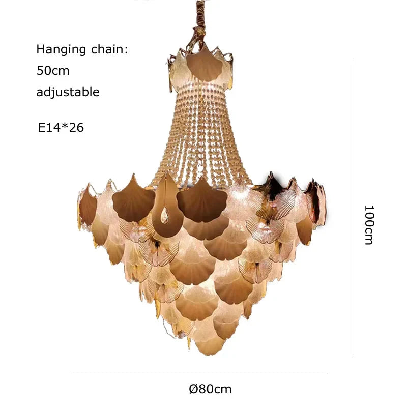 lustre suspendu led art déco ginkgo dimmable pour un éclairage élégant