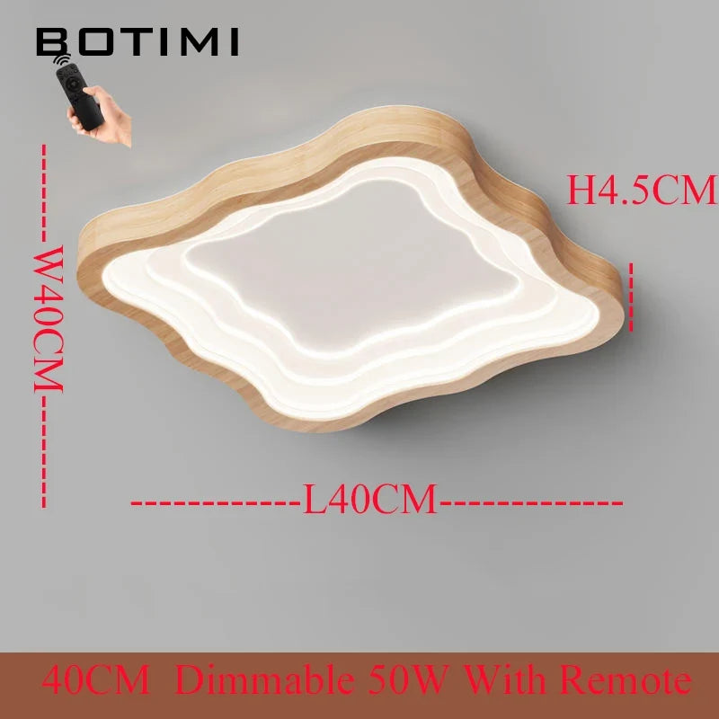 Plafonnier LED rectangulaire en bois