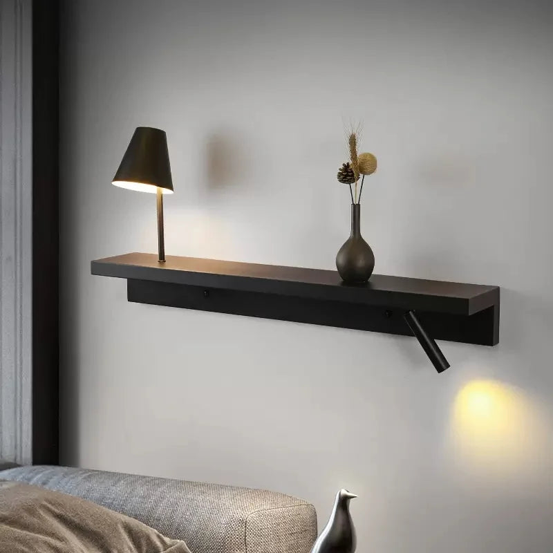 Applique murale de chevet avec étagère 3W