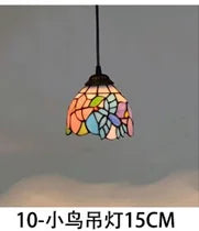 lustre en verre style tiffany rétro pour intérieur méditerranéen