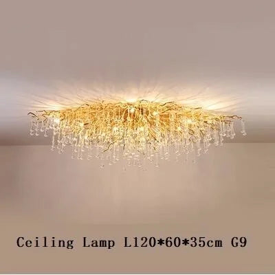 lustre en cristal led de luxe moderne simple intérieur