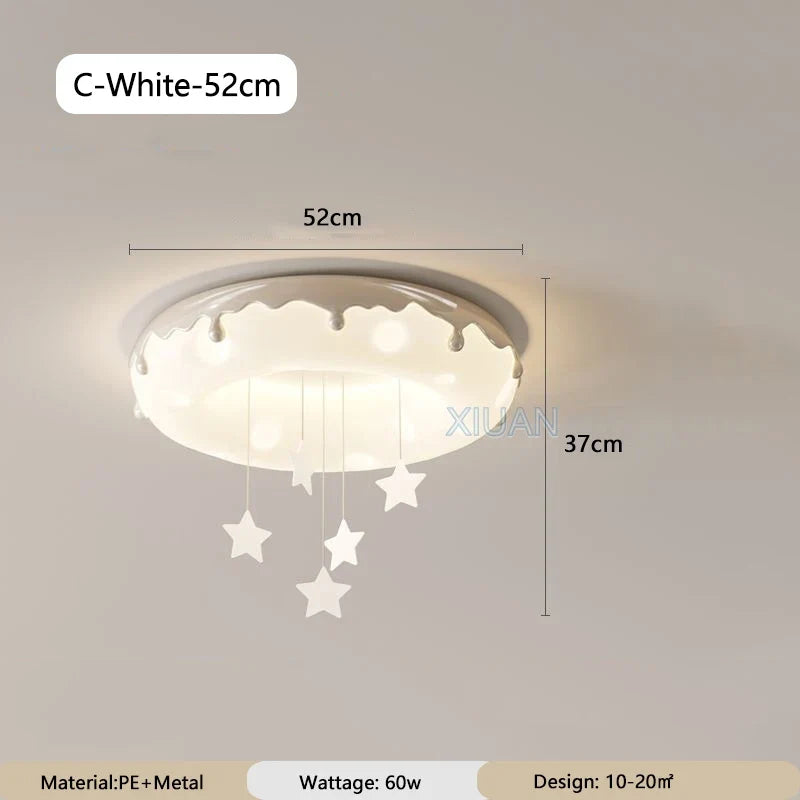 Macron Coloful Donuts Lamp 42cm 52cm Bedroom Ceiling Light White Pink Green Coffee Children‘s Room Chandelier Lights Indoor LED