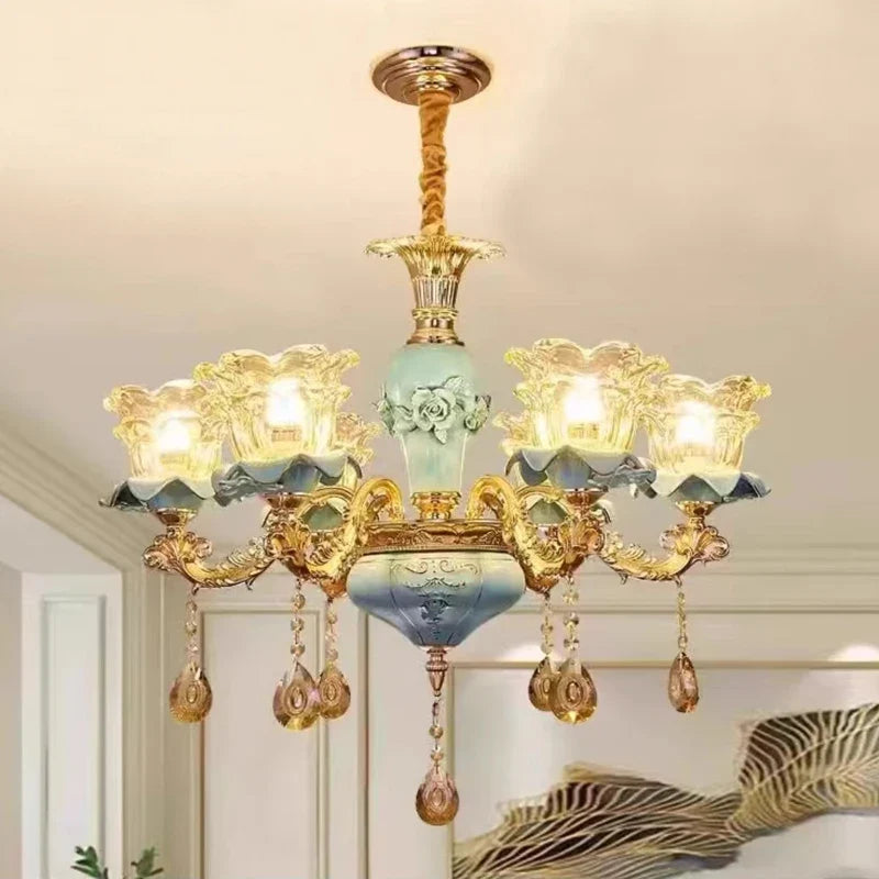 lustre rétro en céramique style européen pour intérieur