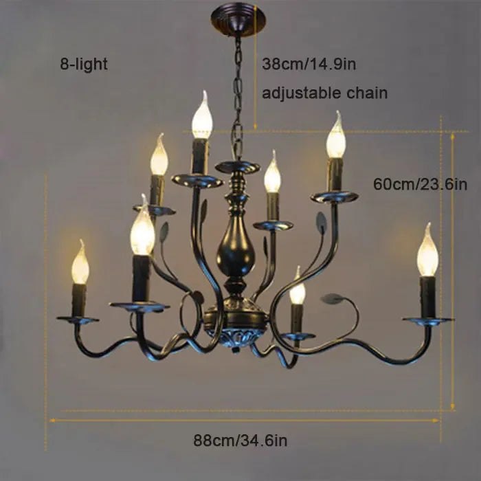 lustre rétro industriel en fer imitation bougie pour décoration intérieur