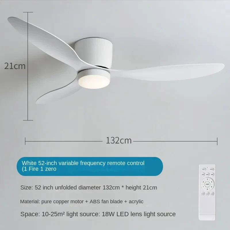 plafonnier ventilateur intelligent style nordique pour intérieur moderne