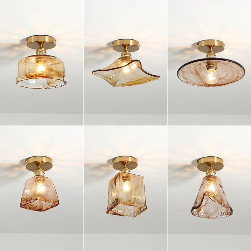 plafonnier led en verre design nordique industriel décoratif