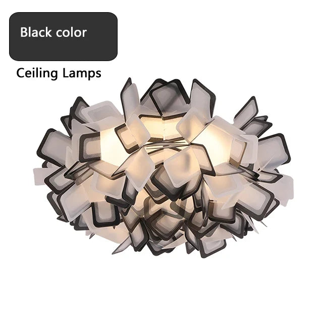 suspension fleur design italie led acrylique pour salon chambre