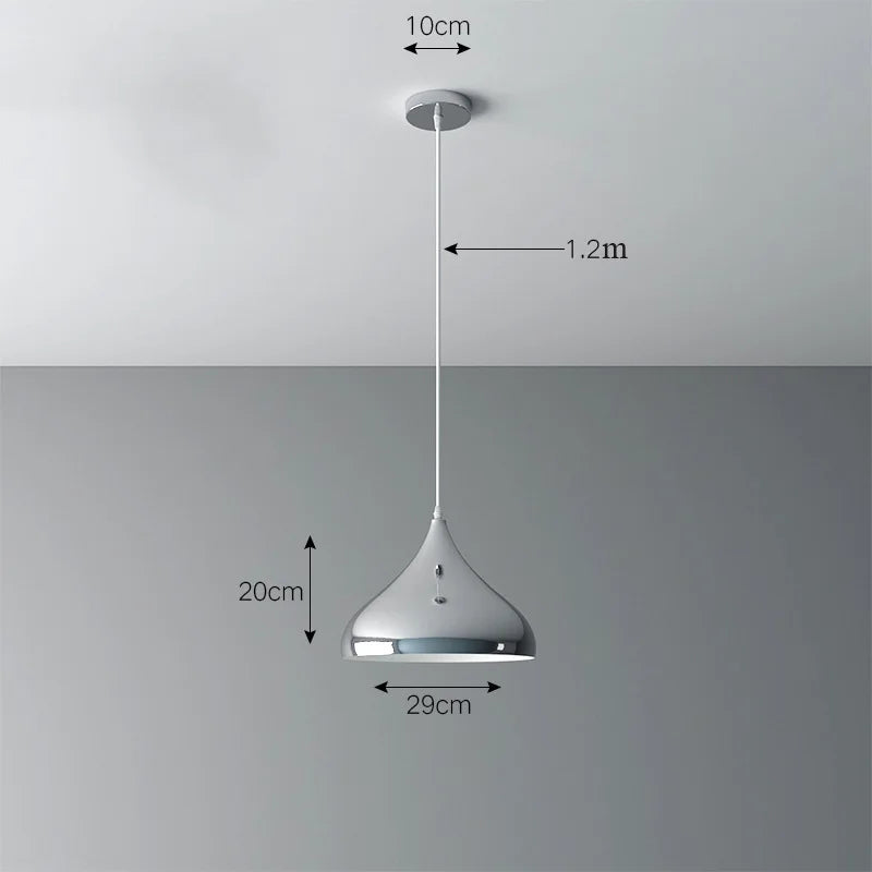 Plaqué nordique argent Globe boule miroir lampes suspendues E27 fer lampe suspendue de luxe en laiton argenté Art cuisine hôtel suspension lampe