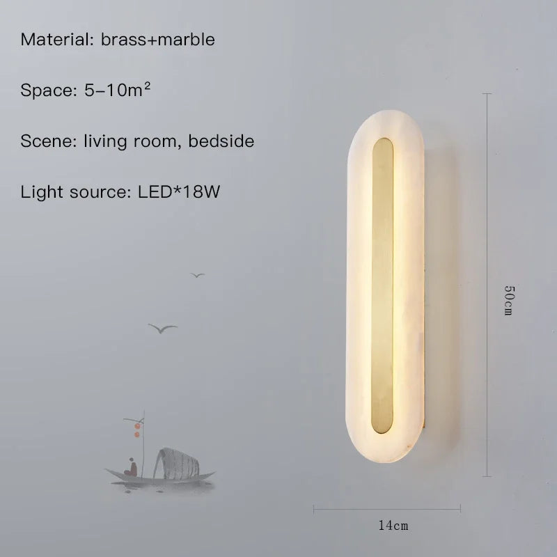 applique murale en marbre éclairage led décoratif pour intérieur moderne