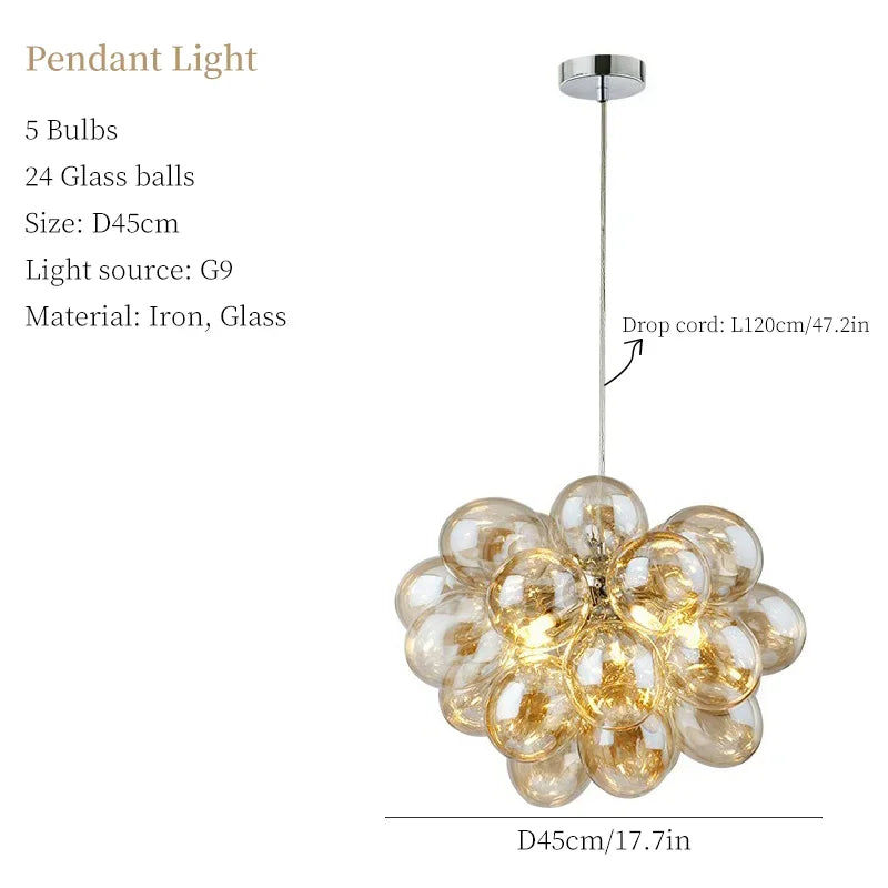 lustre moderne en verre pour décoration intérieure créative