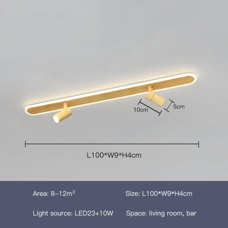 lustre led moderne design imitation bois pour intérieur