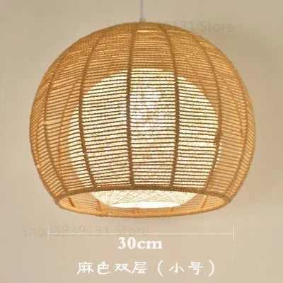 luminaire led nordique moderne en fer et corde de chanvre