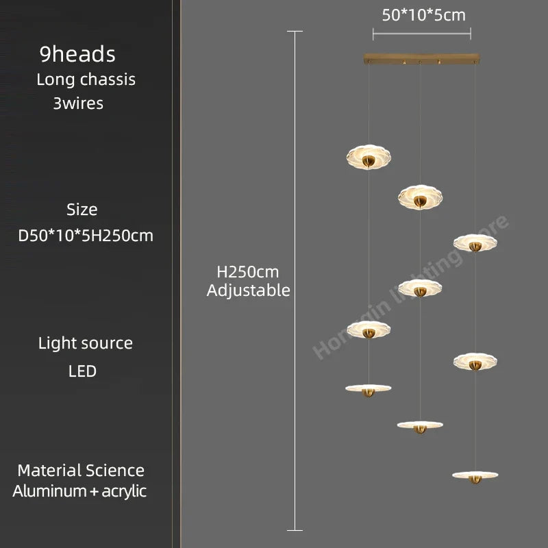 lustre moderne à led pour éclairage intérieur élégant