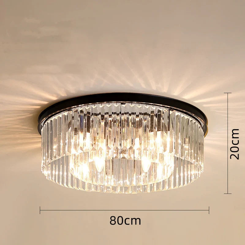 plafonnier en cristal de luxe métal minimaliste pour intérieur